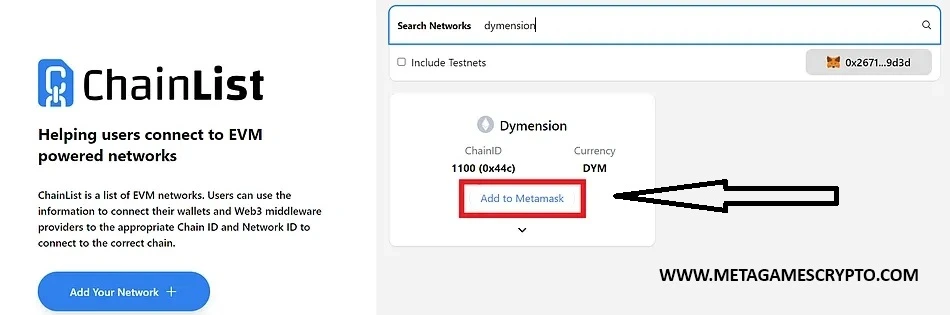 Scopri come integrare Dydimension su MetaMask: collegati a ChainList, cerca Dydimension con ChainID 1100, clicca 'Aggiungi a MetaMask' per nuove opportunità.